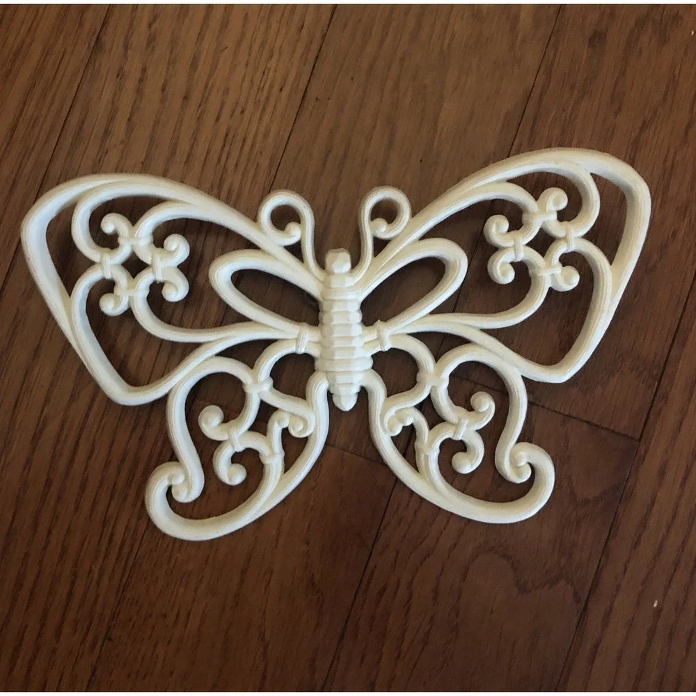 Vintage White Syroco Homco 70's Butterflies Wall Decor MCM Made In USA Set Of 3